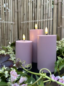 LED Udendørs Bloklys sæt af 3 stk – Rosa