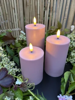 LED Udendørs Bloklys sæt af 3 stk – Rosa