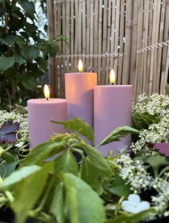 LED Udendørs Bloklys sæt af 3 stk – Rosa