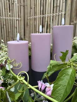 LED Udendørs Bloklys sæt af 3 stk – Rosa