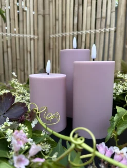 LED Udendørs Bloklys sæt af 3 stk – Rosa