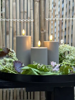 LED Udendørs Bloklys sæt af 3 stk – Sand