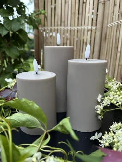 LED Udendørs Bloklys sæt af 3 stk – Sand