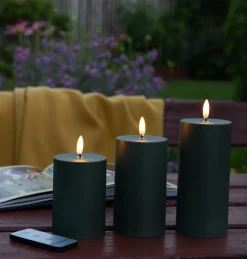 LED Udendørs Bloklys sæt af 3 stk – Grøn