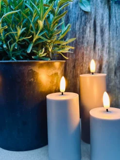 LED Udendørs Bloklys sæt af 3 stk – Sandfarvede