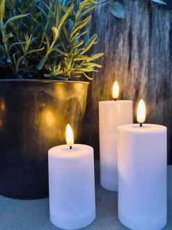 LED Udendørs Bloklys Sæt af 3 stk - Hvid