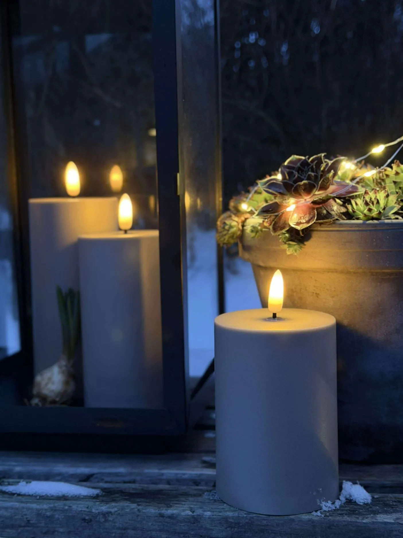 LED Udendørs Bloklys sæt af 3 stk – Sand