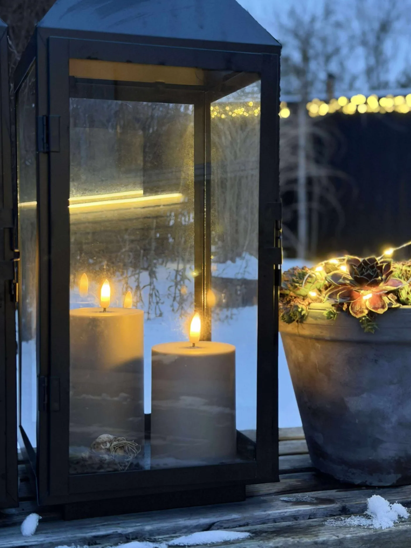 LED Udendørs Bloklys sæt af 3 stk – Sand