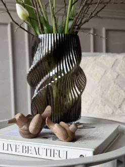 Liggende Fugl - Amber Brun Stor