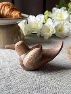 Liggende Fugl - Amber Brun Stor