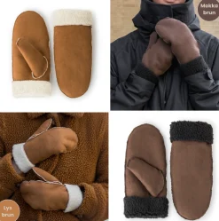 Luffer 2 farver lys brun, mokka brun