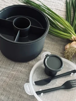 Lunchbox m. dressing kop - Sort