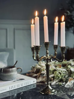 Lysestage Alu guld - 5 armet