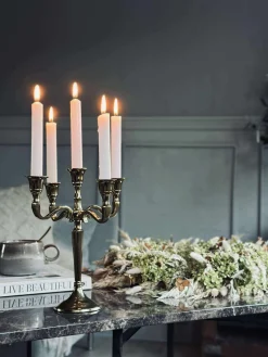 Lysestage Alu guld - 5 armet