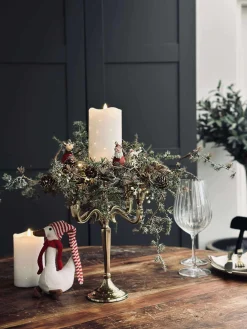 Lysestage Alu guld - 5 armet