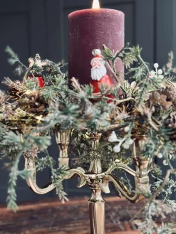 Lysestage Alu guld - 5 armet