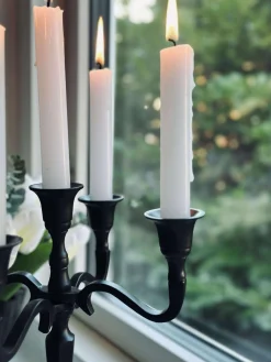 Lysestage Alu sort - 5 armet