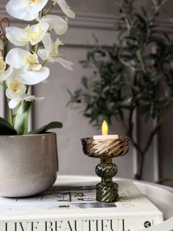 Lysestage Gylden/Grøn - 1 Kugle