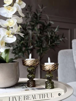 Lysestage Gylden/Grøn - 1 Kugle