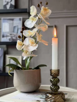 Lysestage Gylden/Grøn - 2 Kugler