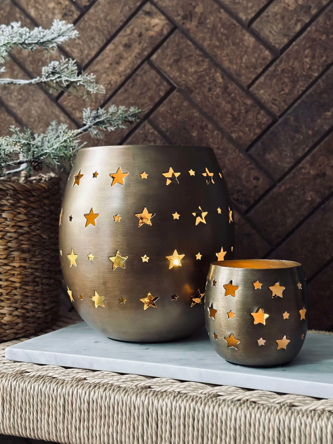 Lysestage med stjerner - Large