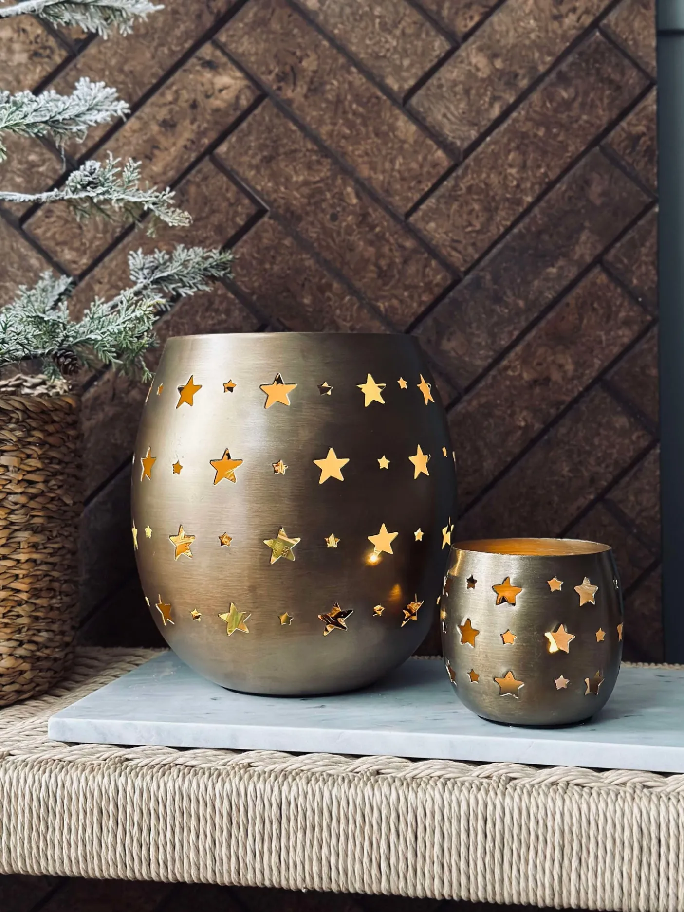 Lysestage med stjerner - Large