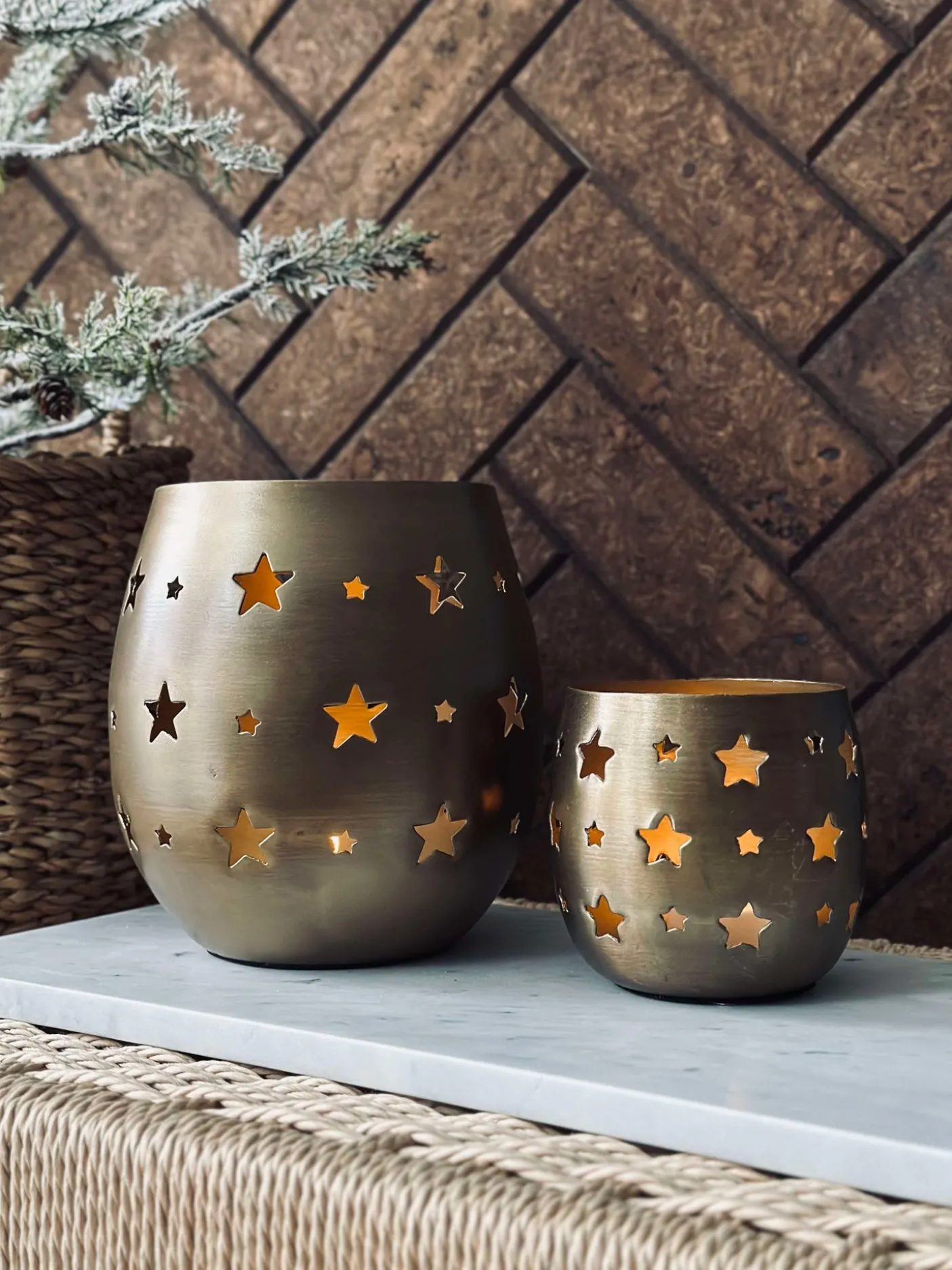 Lysestage med stjerner - Medium