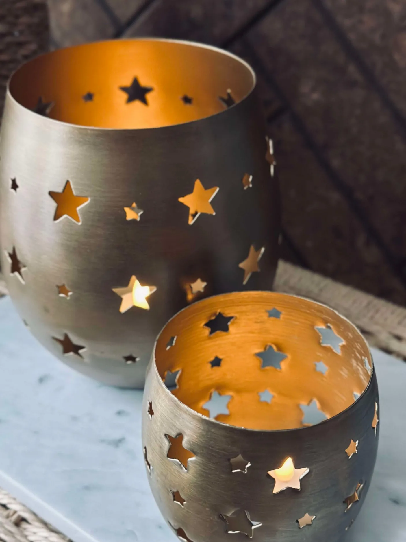 Lysestage med stjerner - Medium