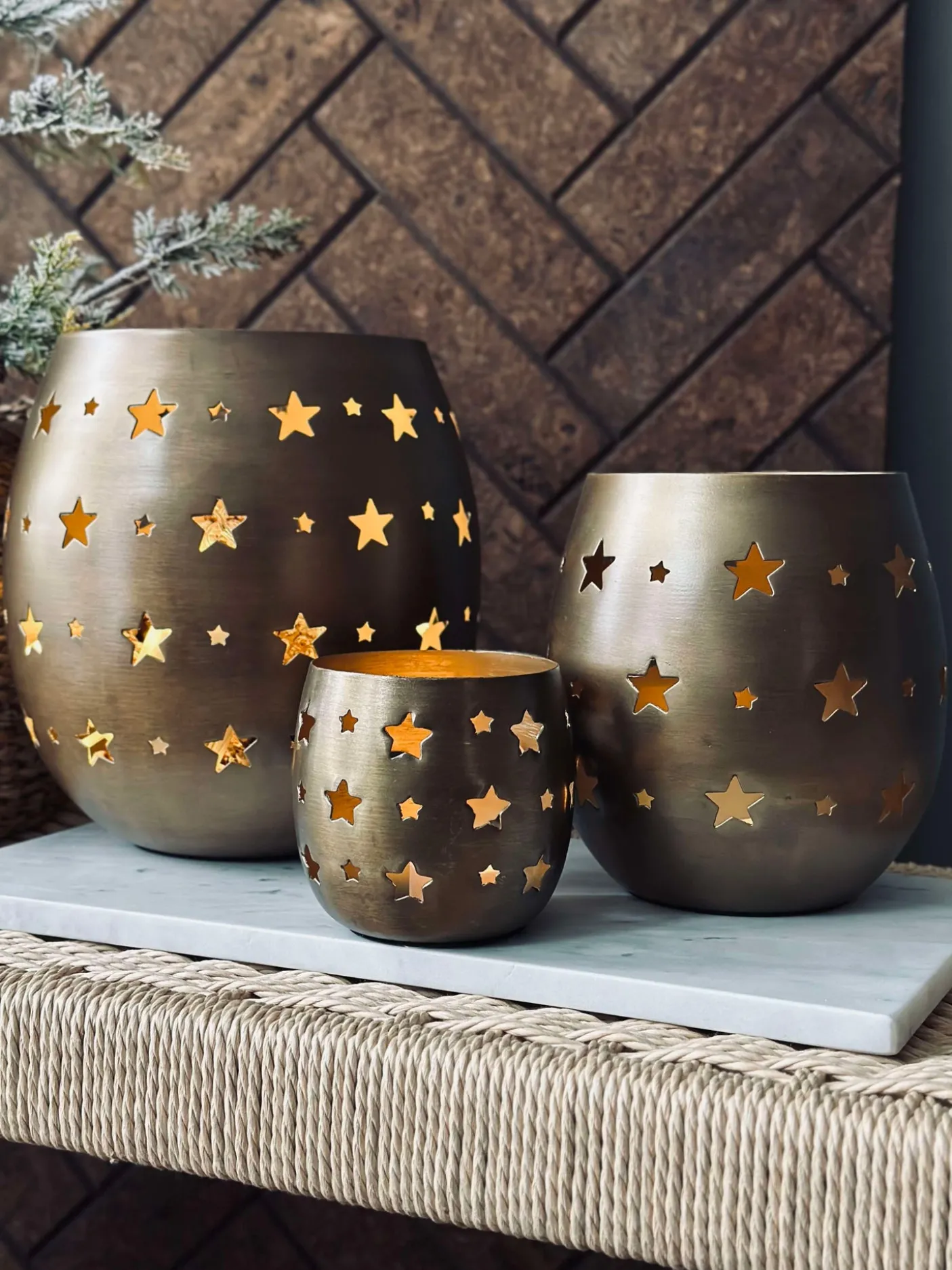 Lysestage med stjerner - Medium