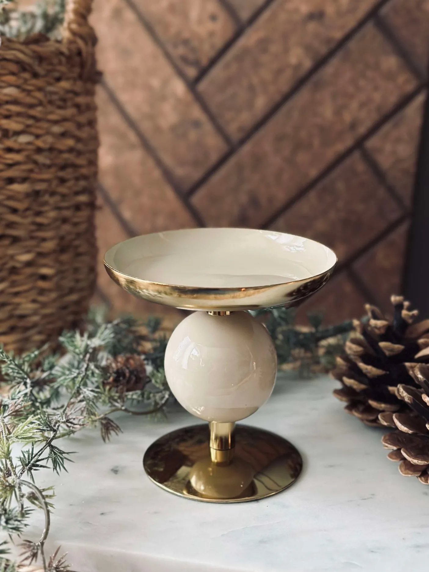 Lysestage NOYA 10 cm - Beige