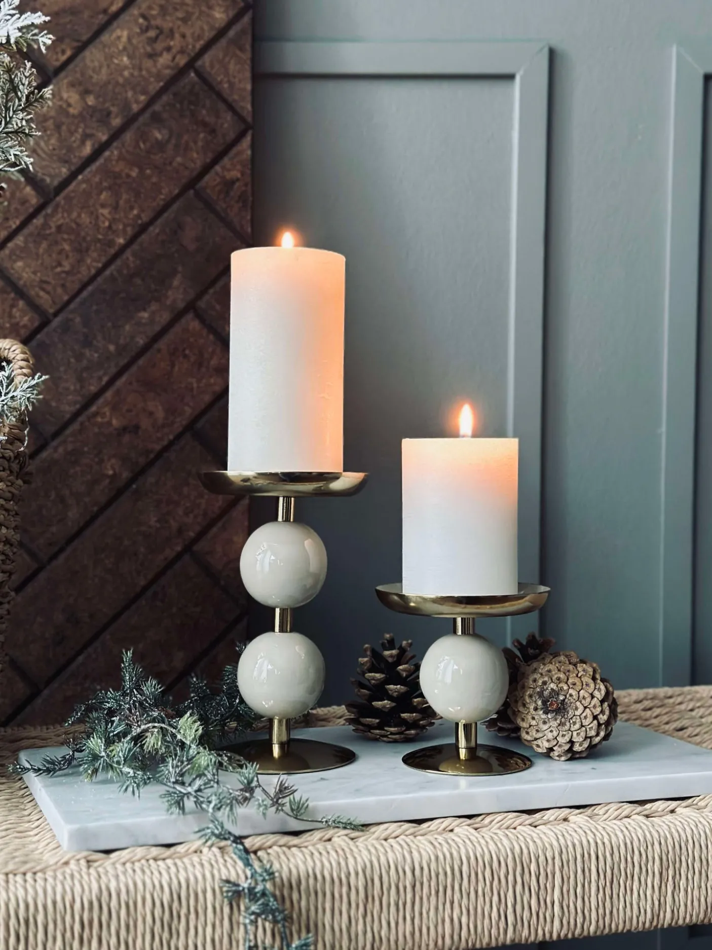 Lysestage NOYA 10 cm - Beige