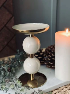 Lysestage NOYA 17 cm - Beige