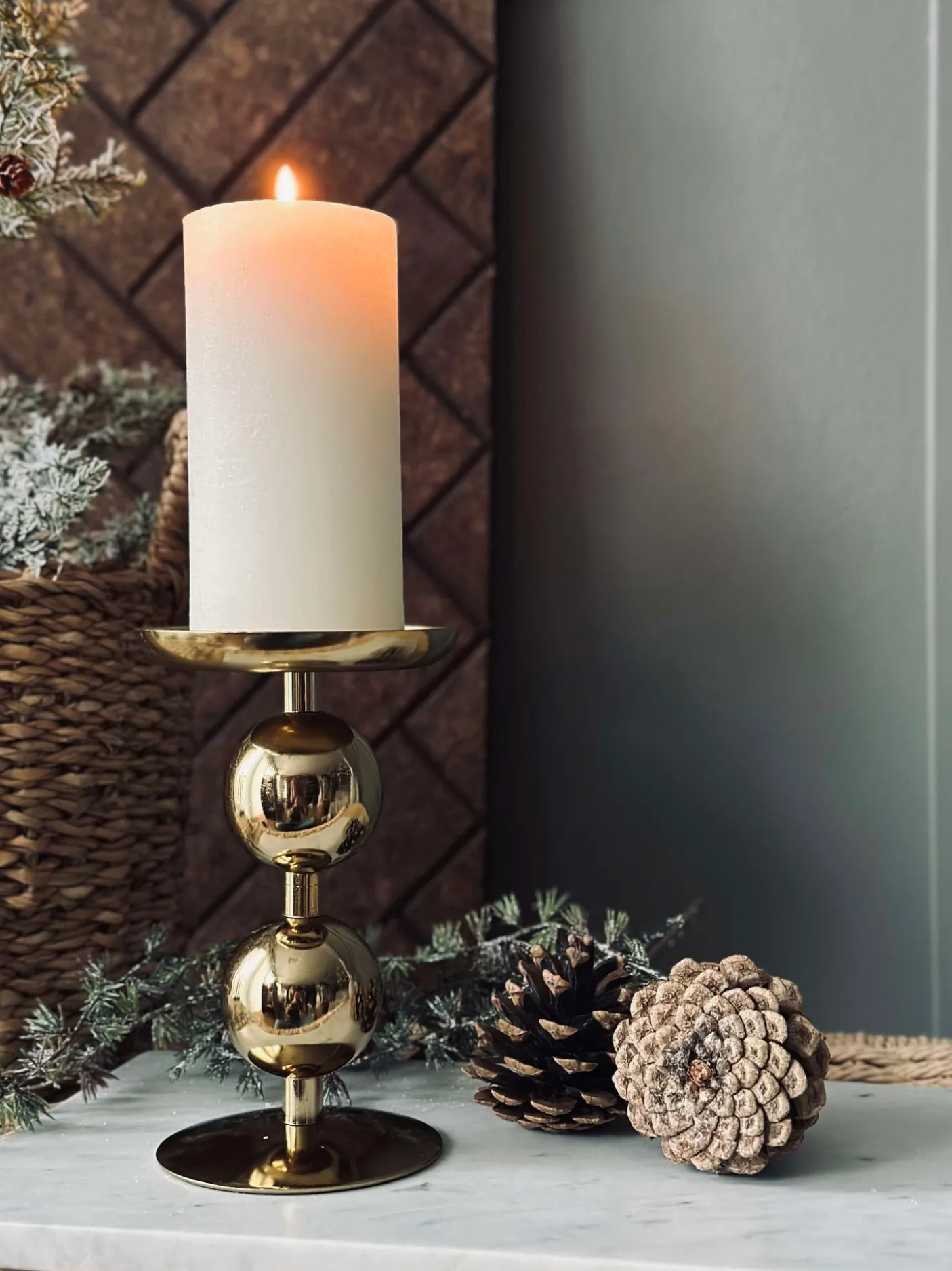 Lysestage NOYA 17 cm - Gold