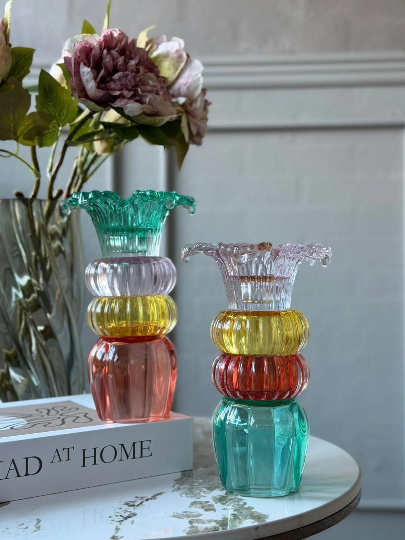 Lysestage Palme 21 cm Vendbar - MIX