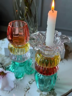 Lysestage Palme 21 cm Vendbar - MIX