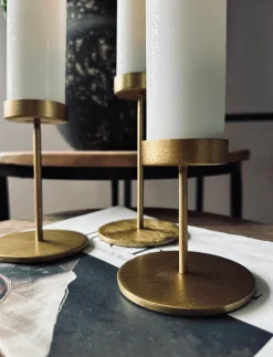 Lysestage sæt til bloklys – Golden Liva