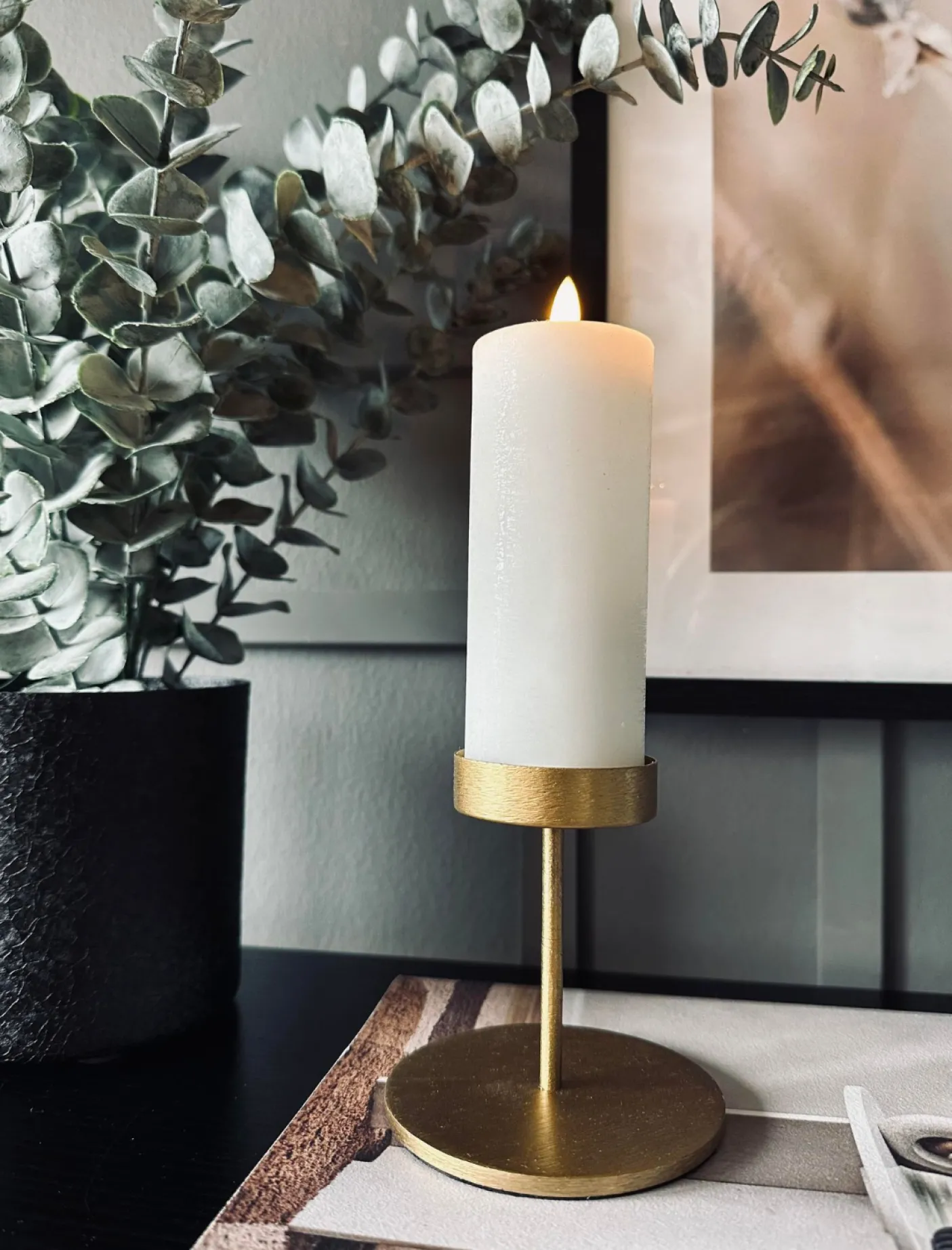 Lysestage sæt til bloklys – Golden Liva