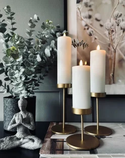 Lysestage sæt til bloklys – Golden Liva