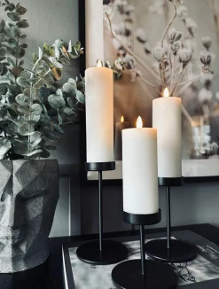 Lysestage sæt til bloklys – Black Liva