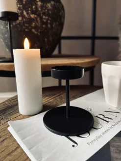 Lysestage sæt til bloklys – Black Liva