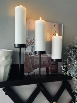 Lysestage sæt til bloklys – Black Liva