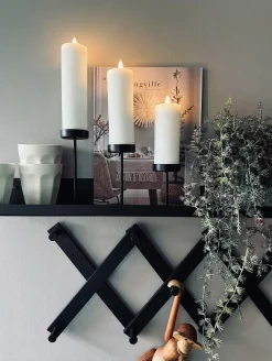 Lysestage sæt til bloklys – Black Liva