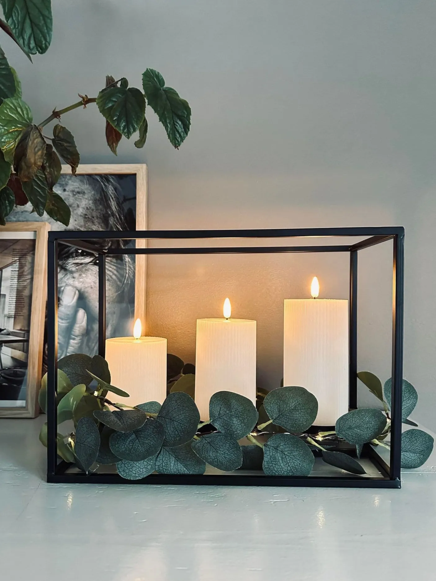 Lysestage til 3 bloklys - Black