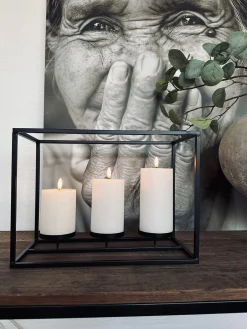 Lysestage til 3 bloklys - Black