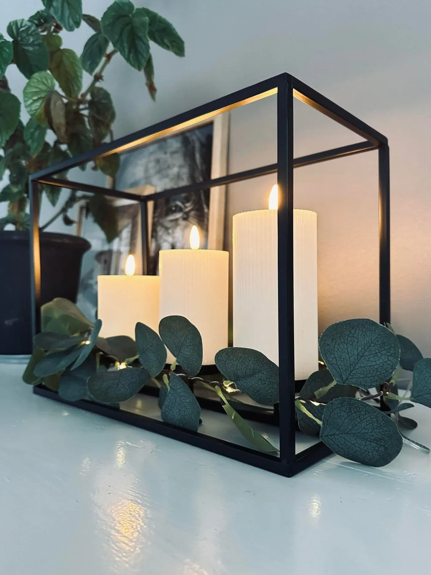 Lysestage til 3 bloklys - Black