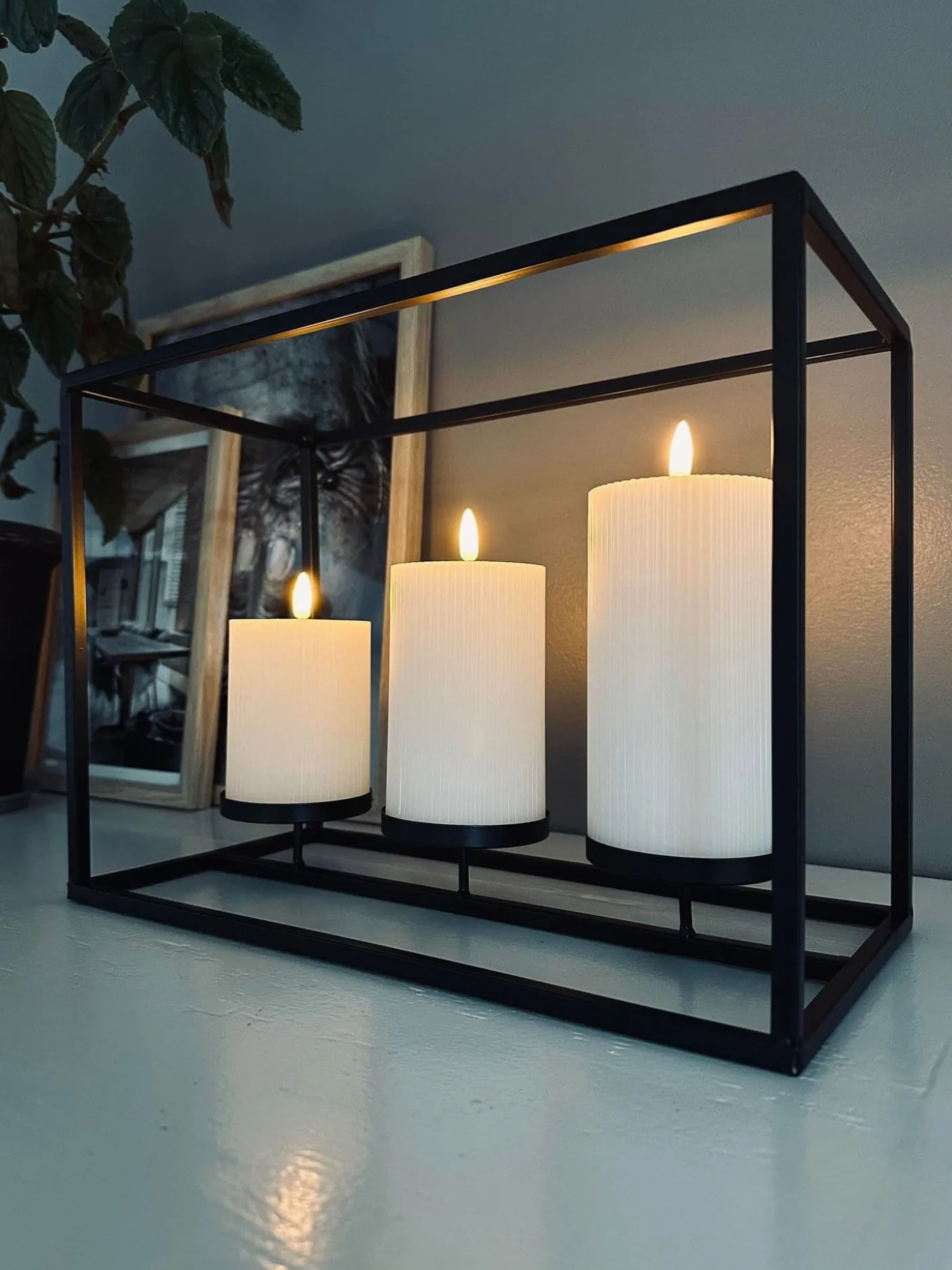 Lysestage til 3 bloklys - Black