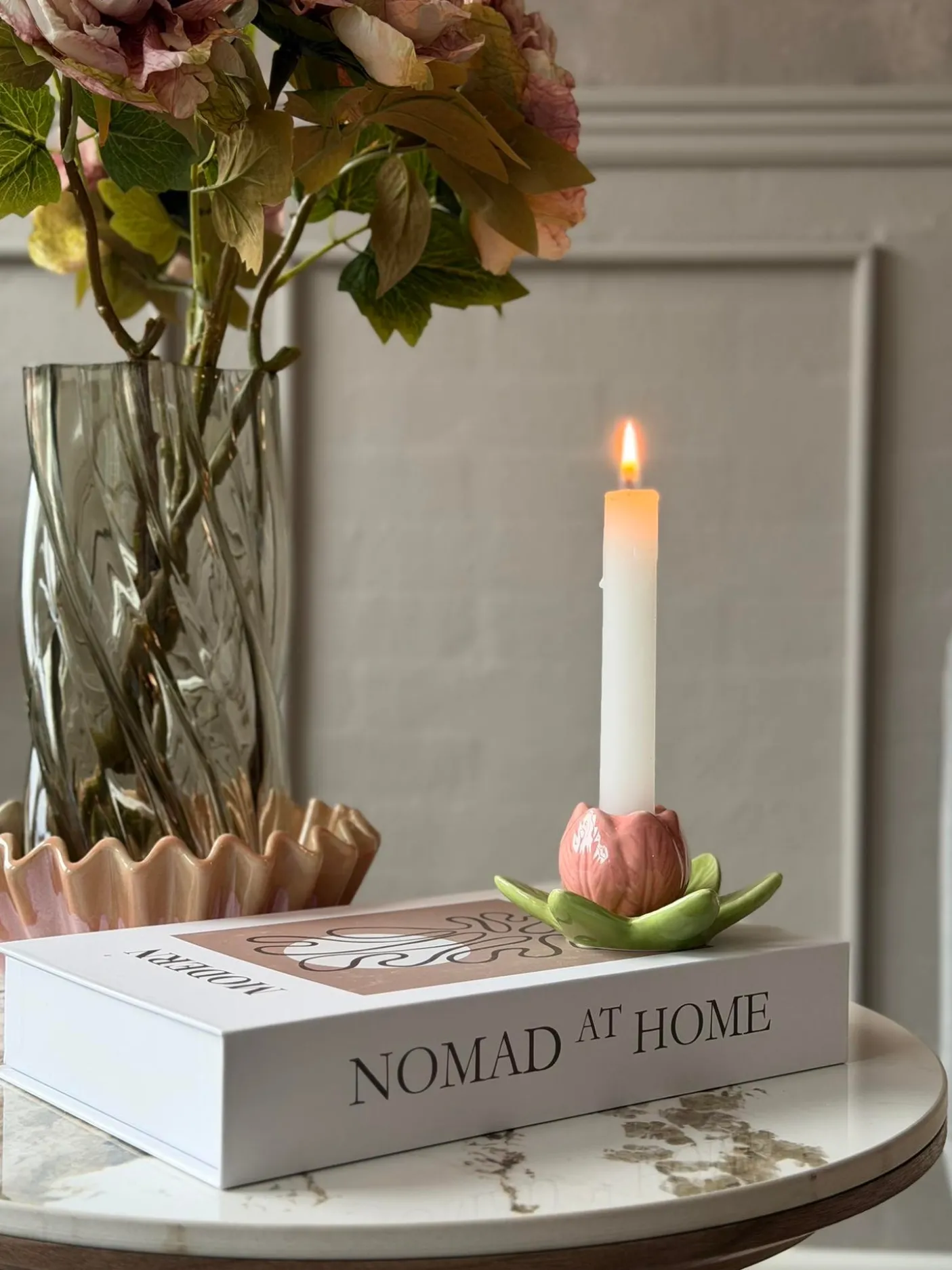 Lysestage tulipan - Rosa