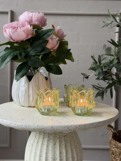 Lysestager Tulipan 3stk. - Grøn