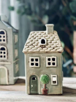 Lyshus duset grøn - Keramik