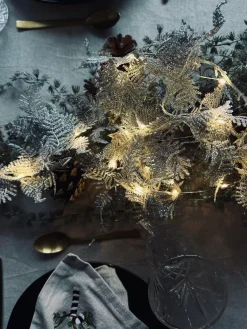 Lyskæde LED SØLV med glimmer og timer